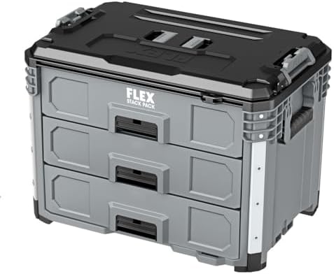 FLEX STACK PACK Storage System 3-Drawer Tool Box - FS1105, Grey/Black
