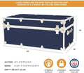 Rhino Trunk & Case Classic Large Trunk With Wheels 32"x18"x14", 1500+ lbs Capacity - Many Colors, Soft-Close Lid. Strong, USA Made Summer Camp Footlocker and Secure College Dorm Storage Chest
