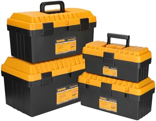 4-Piece Stackable Tool Box Set, Heavy Duty Plastic Case