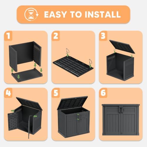Outdoor Storage Box & Cabinet 51 Cu Ft, Garden Patio Storage Box
