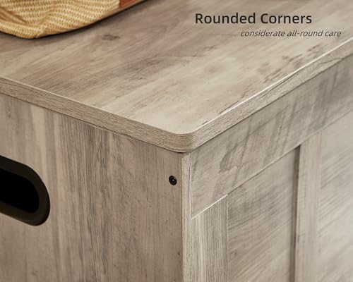 VANKILEY 51.2" Storage Chest Extra Large,Wooden Storage Bench(Greige)