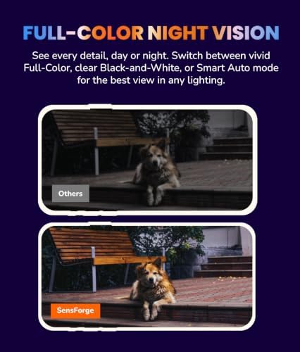 SensForge 2.5K Wireless Security Camera, Outdoor Battery Powered, 2.4GHz Wi-Fi, Magnetic, No Subscription Required, Human/Motion Detection, Color Night Vision, Spotlight, Siren, 2-Way Talk