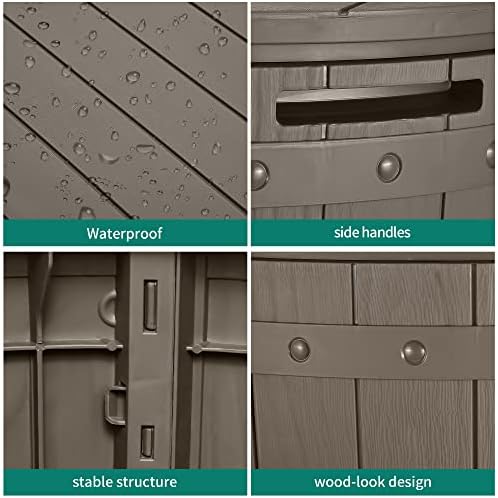 YITAHOME 33 Gallon Round Deck Box