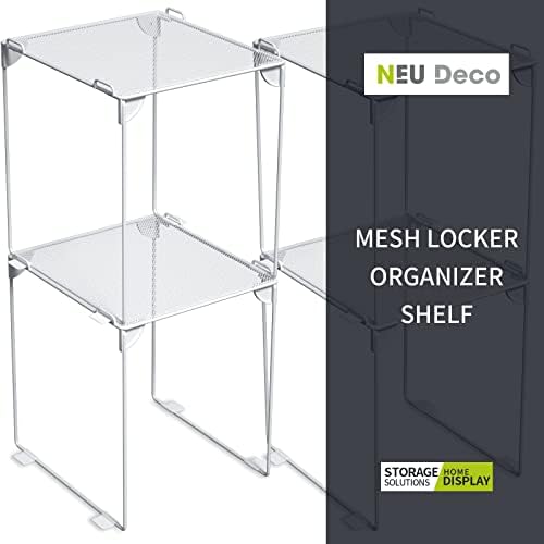 Neudeco Locker Shelf 2 Pack - Organizer for School Gym Office - White 12“