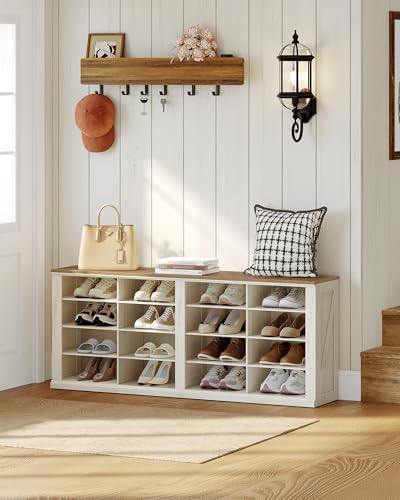 Hzuaneri Shoe Storage Bench, Wooden Entryway Shoe Benches with Cubby