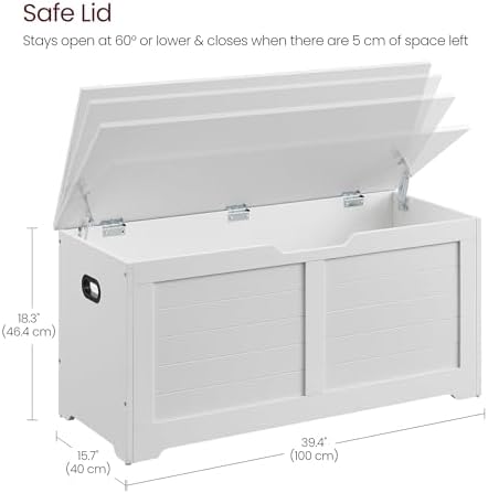 VASAGLE Storage Chest, 39.4 Inches Width Bench with 2 Safety Hinges