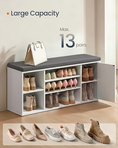 SONGMICS HOME Shoe Storage Bench, Snapsemble Superfast Assembly