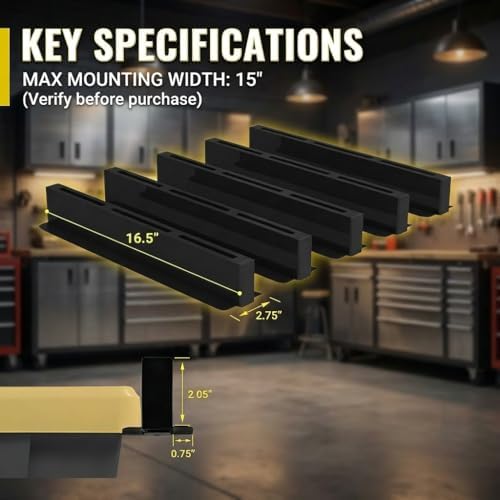 5-Pack Overhead Garage Storage Rack, Ceiling Mounted Tote Storage Rails