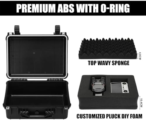Mayouko 16" Waterproof Plastic Toolbox with Foam Insert, 16" x 13.2" x 7", IP67 Lockable Storage Box, Customizable Foam, Shockproof Hard Case Weatherproof Container, Protective Hard Camera Case
