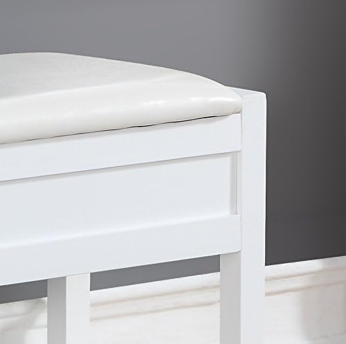 roundhill furniture rouen clean white seating bench with, package contents
