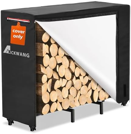 Outdoor Waterproof 5ft Firewood Rack Cover with Zipper