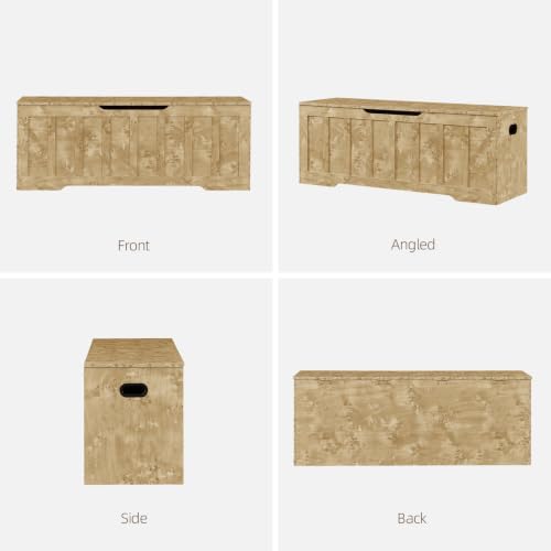 VANKILEY 51.2" Storage Chest Extra Large,Wooden Storage Bench(Rustic Gold)