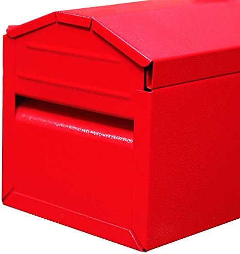 BIG RED TB101 Torin 19" Hip Roof Style Portable Steel Tool Box with Metal Latch Closure and Removable Storage Tray, Red, 19.1" x 6.1" x 6.5"