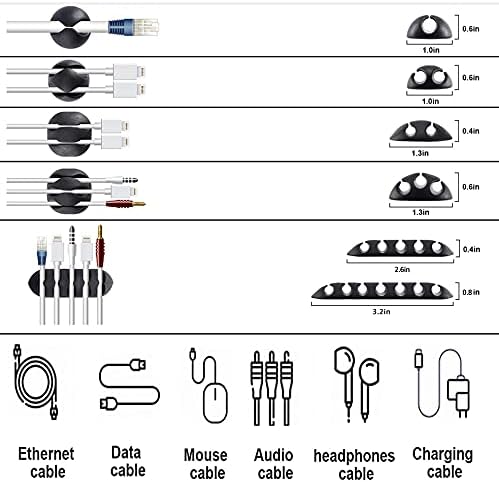 Cord Management Organizer Kit 4 Cable Sleeve split 192PCS Cable Management (Pack of 2)