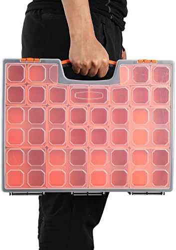 2PCS Multi-Purpose Toolbox, Professional Organizer with 22 Bin Compartments, Box Organizer for Hardware, Screws, Bolts, Nuts, Nails, Tools, Arts