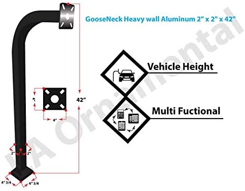 aluminum gooseneck pedestal keypad stand access control pedestal showing dimensions
