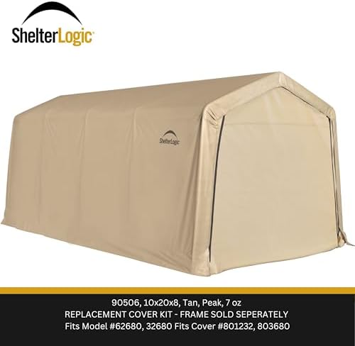 Replacement Cover Kit AutoShelter 10 x 20 ft. for Model 62680, 32680, Tan, 7.5oz, Cover Only, Frame Not Included