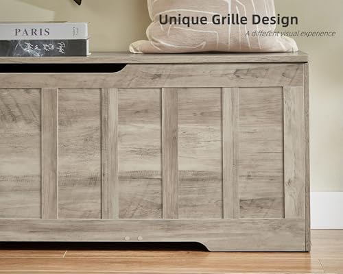 VANKILEY 51.2" Storage Chest Extra Large,Wooden Storage Bench(Greige)