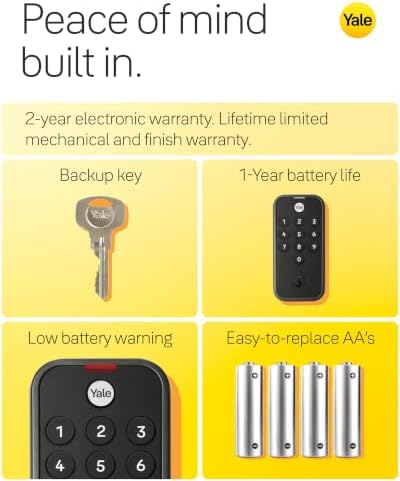Yale Digital Keypad Deadbolt, Keyless Entry Door Lock, Satin Nickel