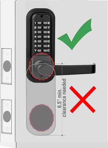 JOUNJIP Double-Sided Mechanical Keyless Door Lock Lever Handle Matte Black