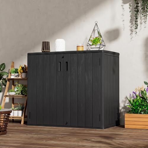 Mrosaa Horizontal Outdoor Storage Cabinet 37Cu.ft,Waterproof