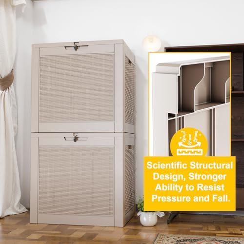 37 Gallon Outdoor Deck Box, Lockable Waterproof Outdoor Storage Boxes For Garden Tools,Indoor Cushions,Accessories Outside Storage Resin Weatherproof Container(Grey)