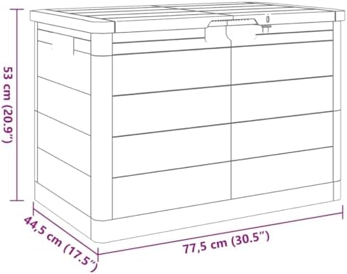 vidaXL Patio Cushion Box Brown 30.5x17.5x20.9 Polypropylene
