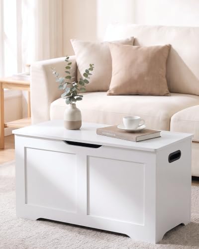 Timberer 31.5" Storage Chest with 2 Safety Hinges, Wooden Storage Trunk