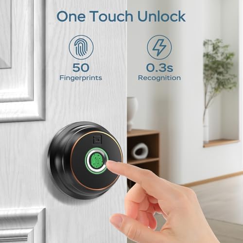GeekTale Fingerprint Deadbolt with App, Smart Deadbolt Lock