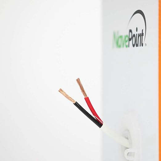NavePoint 500ft in Wall Audio Speaker Cable Wire CL2 18/2 AWG Gauge 2 Conductor