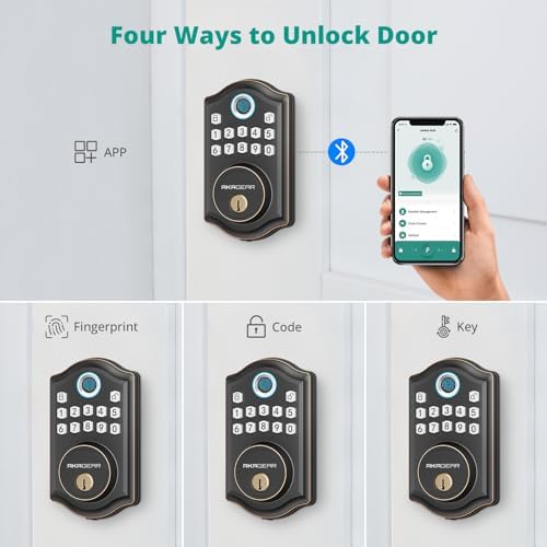 AkaGear DS10 Fingerprint Keyless Entry Door Lock with Handle Set