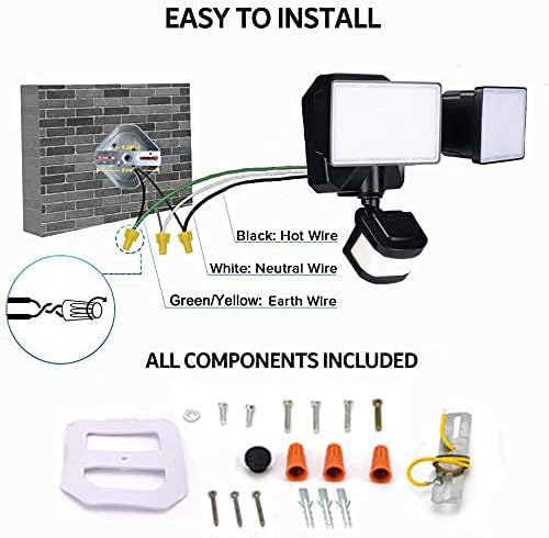 EMANER Motion Sensor Flood Light Dusk to Dawn, Outdoor LED Security Lights