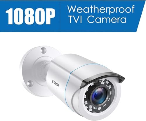 zosi 4 pack 1080p hd-tvi security camera outdoor shown in use