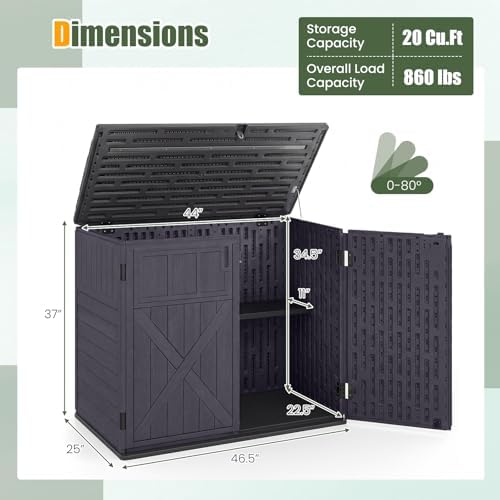 Tangkula 20 Cu.Ft Large Outdoor Storage Cabinet w/Adjustable Shelf