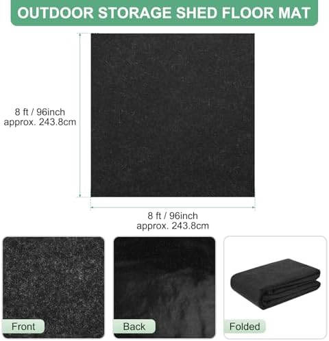 M METERXITY Outdoor Storage Shed Mat, 8x8 ft Shed Flooring Mat, Grey