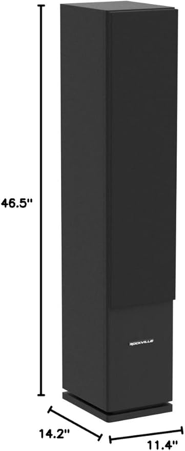 Rockville RockTower 68B Passive Tower Speaker, 8 Ohm, High-Fidelity Sound