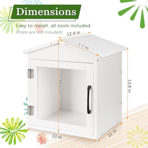 Outdoor Library Outdoor Book Box Storage, 13x11x16 Inch