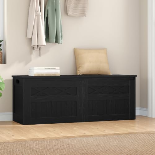 Hzuaneri 47 inches Rustic Storage Chest and Bench | 59 Gal | 330lb Seat