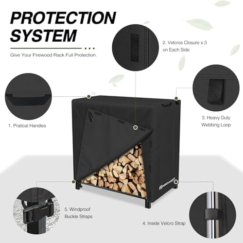 Porch Shield 4ft Waterproof Firewood Rack Cover (Cover Only)