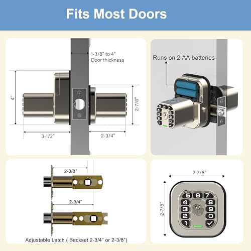 Richelock IU53 Double-Sided Fingerprint & Keypad Door Lock, All-Weather, Fully Waterproof Biometric Entry with Dual-Sided Codes, Same Key Both Sides for for Outdoor, Indoor, Gate, Fence