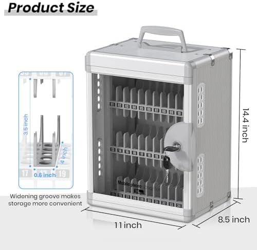 Glosen 36 Slots Cell Phone Locker with Key for Classroom, Phone Storage Box