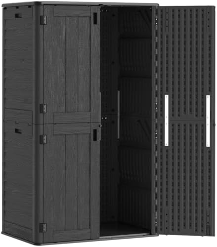 Outdoor Storage Shed Waterproof, 61 Cu.Ft Tall Vertical Resin Sheds