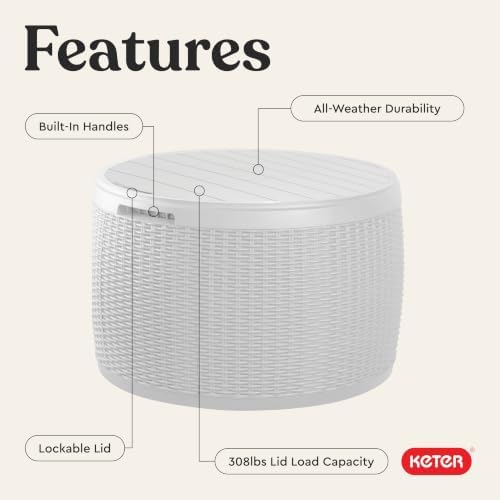 Keter Circa 37 Gallon Resin Deck Box Stool