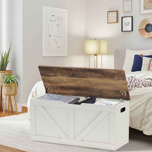 Timberer 39.4" Storage Chest, Wooden Storage Bench, Large Storage Trunk