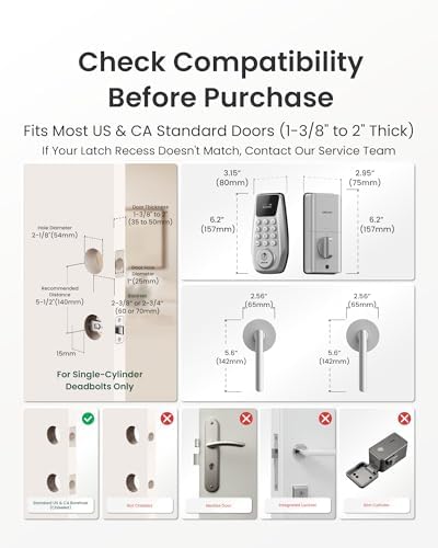 DESLOC Fingerprint WiFi Smart Lock, K120 Keypad Deadbolt Up to 16 Months