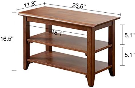 XKZG Shoe Rack Bench Wooden Shoe Storage Bench Entryway Bench, Brown, 23.6"