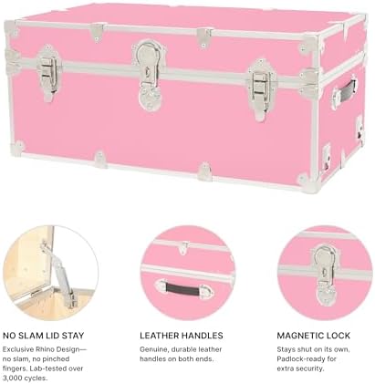 Rhino Classic XL Trunk for Camp and Dorm, Footlocker Storage Chest, Bench
