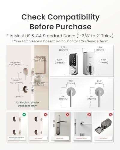 DESLOC B200 Fingerprint Smart Lock with 2 Elegant Round Lever Handles