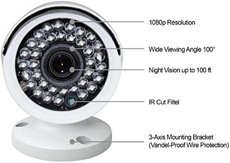 analog hd 1080p wired bullet camera (white, camera shown in use