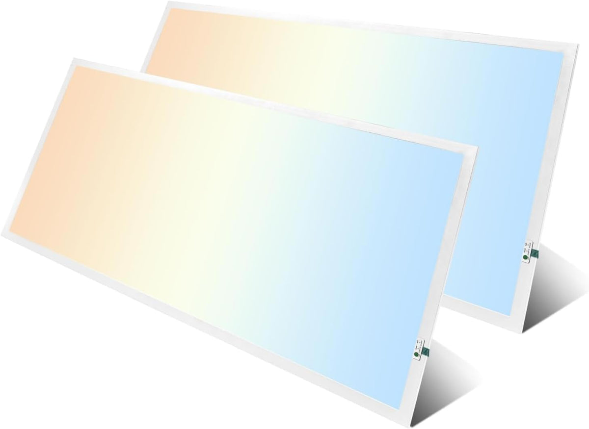 2X4 LED Flat Panel Light with Emergency Battery Backup, 50W 3000K/4000K/5000K (2 Pack)